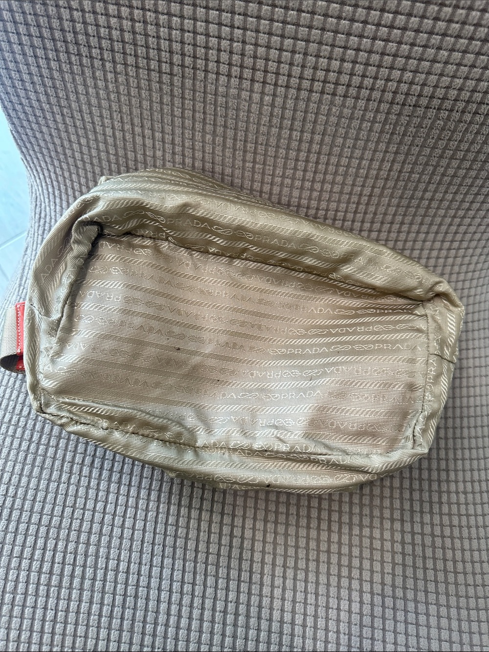 Prada Orange Nylon Shoulder Bag with Beige Strap - Picture 11 of 13